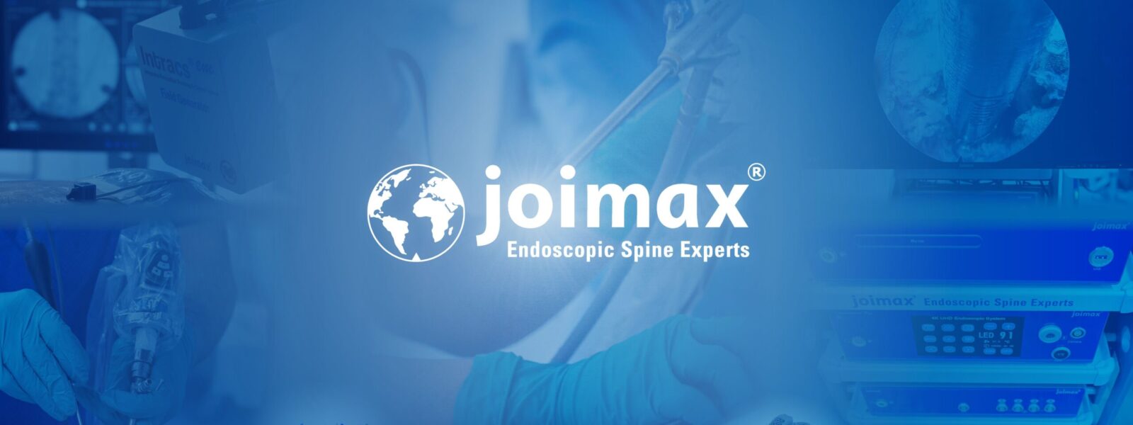 joimax® Products joimax Header Picture: collage of joimax products, like NAVENTO Tower, Endoscopes, Shrill Spinner Blades, EndoLIF and Intracs